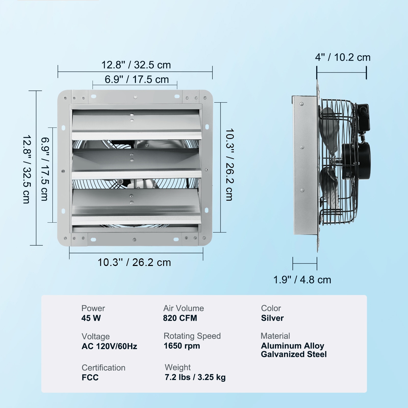 High-speed Shutter Exhaust Fan For Ventilation And Cooling_voghion.com